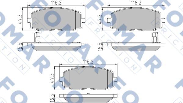 FOMAR Friction FO 932281 - Bremžu uzliku kompl., Disku bremzes ps1.lv