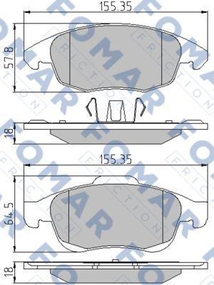 FOMAR Friction FO 929981 - Bremžu uzliku kompl., Disku bremzes ps1.lv