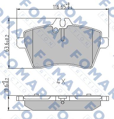 FOMAR Friction FO 929681 - Bremžu uzliku kompl., Disku bremzes ps1.lv