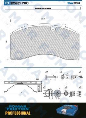 FOMAR Friction FO 925981 - Bremžu uzliku kompl., Disku bremzes ps1.lv