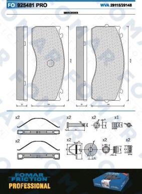 FOMAR Friction FO 925481 - Bremžu uzliku kompl., Disku bremzes ps1.lv