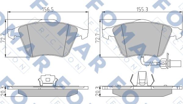 FOMAR Friction FO 920981 - Bremžu uzliku kompl., Disku bremzes ps1.lv