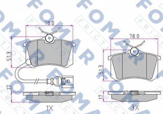 FOMAR Friction FO 920181 - Bremžu uzliku kompl., Disku bremzes ps1.lv