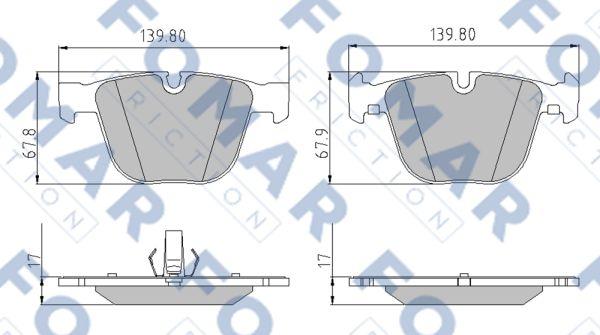 FOMAR Friction FO 920881 - Bremžu uzliku kompl., Disku bremzes ps1.lv