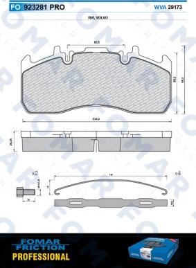 FOMAR Friction FO 923281 - Bremžu uzliku kompl., Disku bremzes ps1.lv