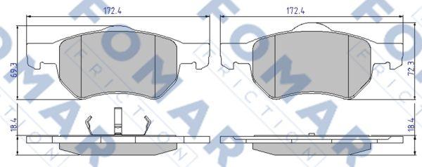 FOMAR Friction FO 922781 - Bremžu uzliku kompl., Disku bremzes ps1.lv