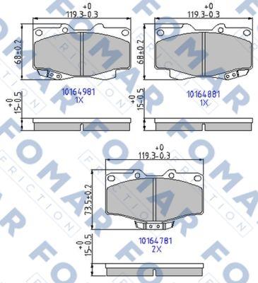 FOMAR Friction FO 464781 - Bremžu uzliku kompl., Disku bremzes ps1.lv