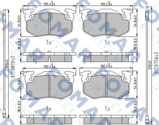 FOMAR Friction FO 435281 - Bremžu uzliku kompl., Disku bremzes ps1.lv