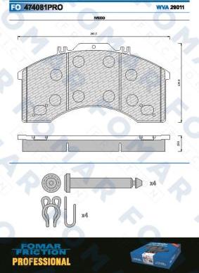 FOMAR Friction FO 474081 - Bremžu uzliku kompl., Disku bremzes ps1.lv