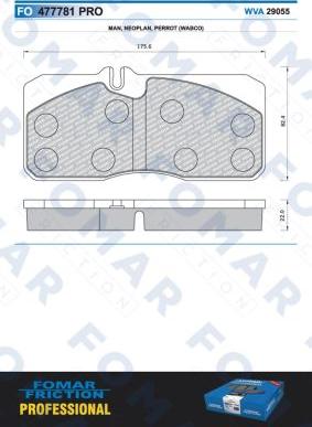 FOMAR Friction FO 477781 - Bremžu uzliku kompl., Disku bremzes ps1.lv