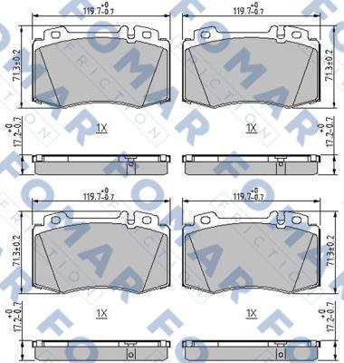 FOMAR Friction FO 694181 - Bremžu uzliku kompl., Disku bremzes ps1.lv