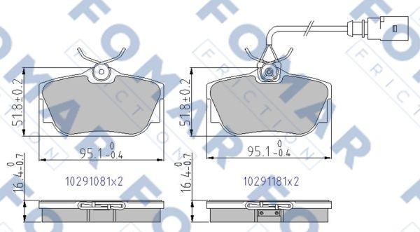 FOMAR Friction FO 691181 - Bremžu uzliku kompl., Disku bremzes ps1.lv