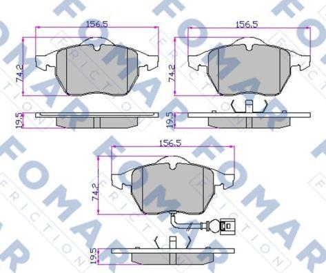 FOMAR Friction FO 692581 - Bremžu uzliku kompl., Disku bremzes ps1.lv