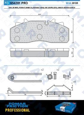 FOMAR Friction FO 654281 - Bremžu uzliku kompl., Disku bremzes ps1.lv