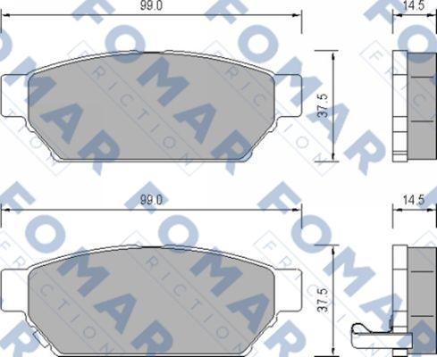 FOMAR Friction FO 652781 - Bremžu uzliku kompl., Disku bremzes ps1.lv