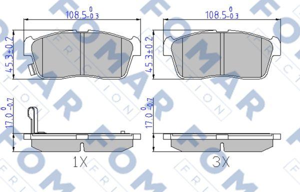 FOMAR Friction FO 603681 - Bremžu uzliku kompl., Disku bremzes ps1.lv