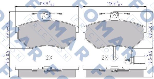 FOMAR Friction FO 689281 - Bremžu uzliku kompl., Disku bremzes ps1.lv