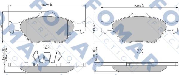 FOMAR Friction FO 685181 - Bremžu uzliku kompl., Disku bremzes ps1.lv