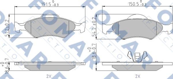 FOMAR Friction FO 685381 - Bremžu uzliku kompl., Disku bremzes ps1.lv