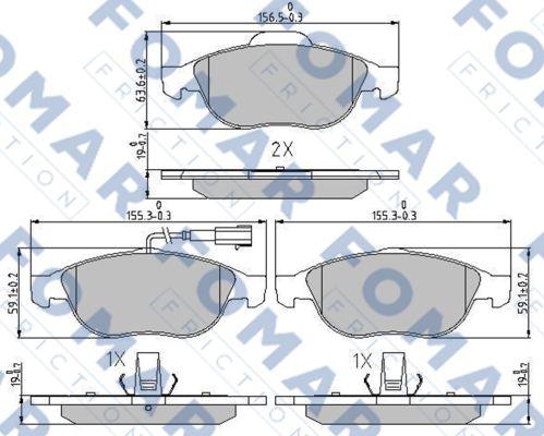 FOMAR Friction FO 688681 - Bremžu uzliku kompl., Disku bremzes ps1.lv