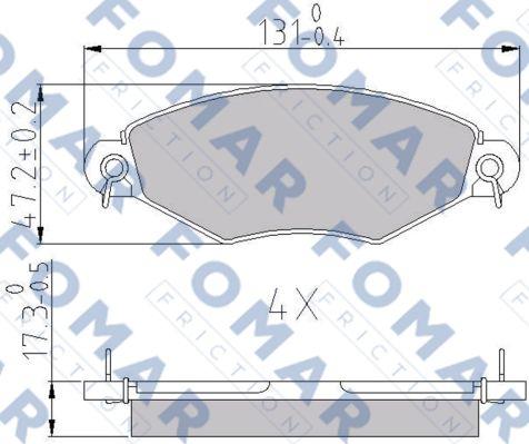 FOMAR Friction FO 688181 - Bremžu uzliku kompl., Disku bremzes ps1.lv