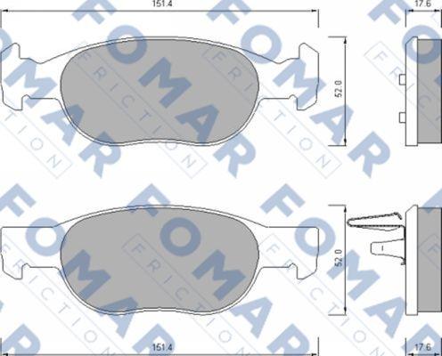 FOMAR Friction FO 688281 - Bremžu uzliku kompl., Disku bremzes ps1.lv