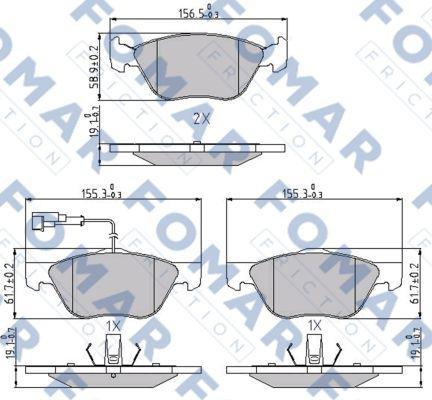 FOMAR Friction FO 688781 - Bremžu uzliku kompl., Disku bremzes ps1.lv