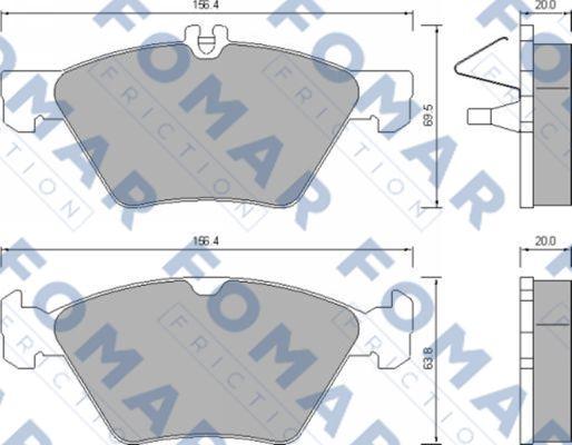 FOMAR Friction FO 639081 - Bremžu uzliku kompl., Disku bremzes ps1.lv