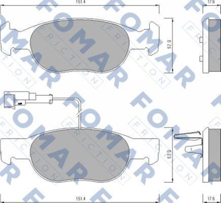 FOMAR Friction FO 624381 - Bremžu uzliku kompl., Disku bremzes ps1.lv