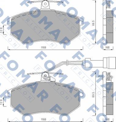 FOMAR Friction FO 670281 - Bremžu uzliku kompl., Disku bremzes ps1.lv