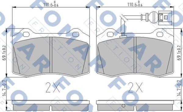 FOMAR Friction FO 899181 - Bremžu uzliku kompl., Disku bremzes ps1.lv