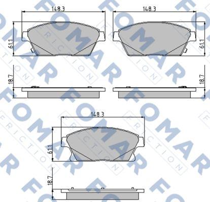 FOMAR Friction FO 895781 - Bremžu uzliku kompl., Disku bremzes ps1.lv