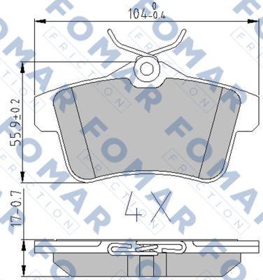 FOMAR Friction FO 896581 - Bremžu uzliku kompl., Disku bremzes ps1.lv