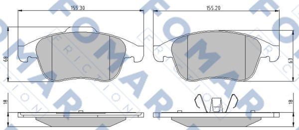 FOMAR Friction FO 896381 - Bremžu uzliku kompl., Disku bremzes ps1.lv