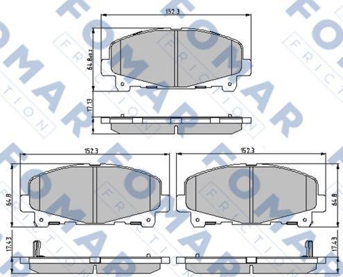 FOMAR Friction FO 897481 - Bremžu uzliku kompl., Disku bremzes ps1.lv