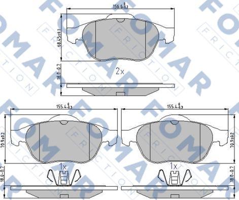 FOMAR Friction FO 897081 - Bremžu uzliku kompl., Disku bremzes ps1.lv