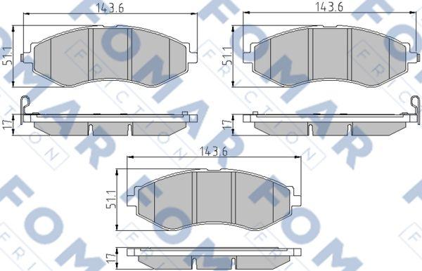 FOMAR Friction FO 846281 - Bremžu uzliku kompl., Disku bremzes ps1.lv