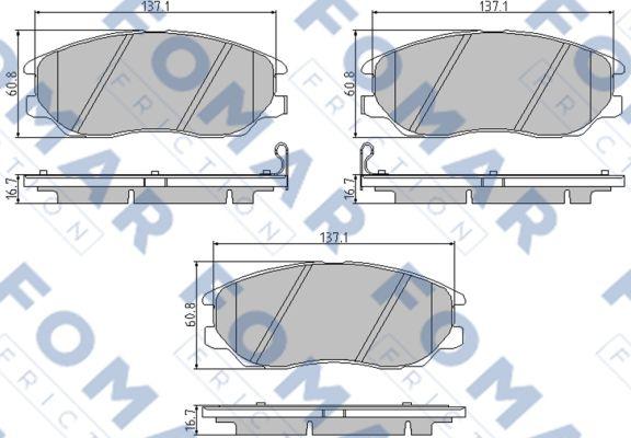 FOMAR Friction FO 847681 - Bremžu uzliku kompl., Disku bremzes ps1.lv