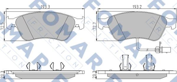 FOMAR Friction FO 858881 - Bremžu uzliku kompl., Disku bremzes ps1.lv