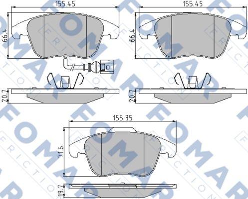 FOMAR Friction FO 862081 - Bremžu uzliku kompl., Disku bremzes ps1.lv