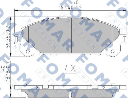 FOMAR Friction FO 862883 - Bremžu uzliku kompl., Disku bremzes ps1.lv