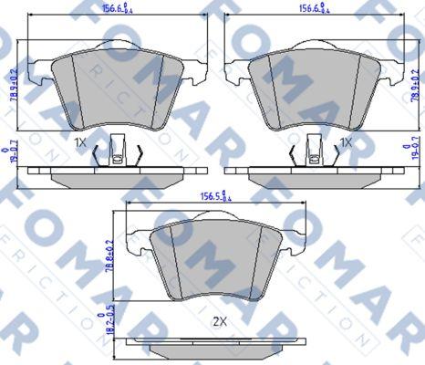 FOMAR Friction FO 867981 - Bremžu uzliku kompl., Disku bremzes ps1.lv