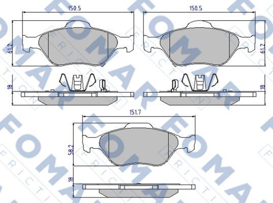 FOMAR Friction FO 800281 - Bremžu uzliku kompl., Disku bremzes ps1.lv