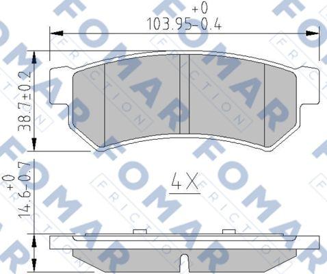 FOMAR Friction FO 887683 - Bremžu uzliku kompl., Disku bremzes ps1.lv