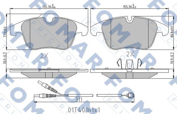 FOMAR Friction FO 338481 - Bremžu uzliku kompl., Disku bremzes ps1.lv