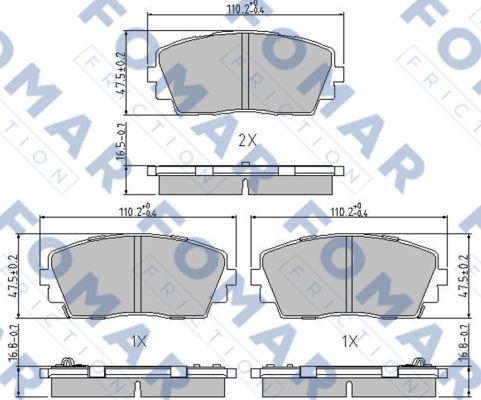 FOMAR Friction FO 244681 - Bremžu uzliku kompl., Disku bremzes ps1.lv