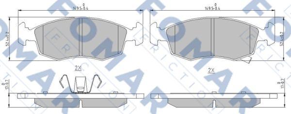 FOMAR Friction FO 242081 - Bremžu uzliku kompl., Disku bremzes ps1.lv