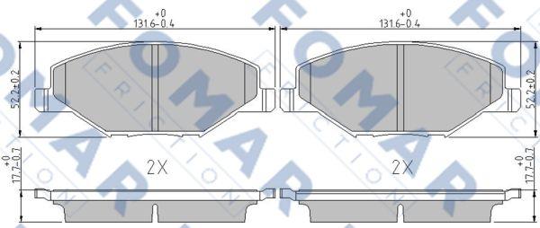 FOMAR Friction FO 247281 - Bremžu uzliku kompl., Disku bremzes ps1.lv