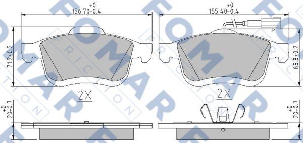 FOMAR Friction FO 250481 - Bremžu uzliku kompl., Disku bremzes ps1.lv