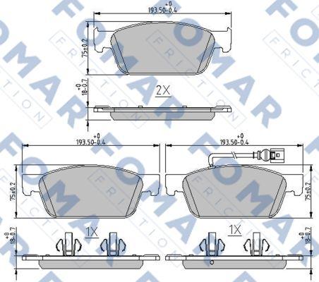 FOMAR Friction FO 251181 - Bremžu uzliku kompl., Disku bremzes ps1.lv